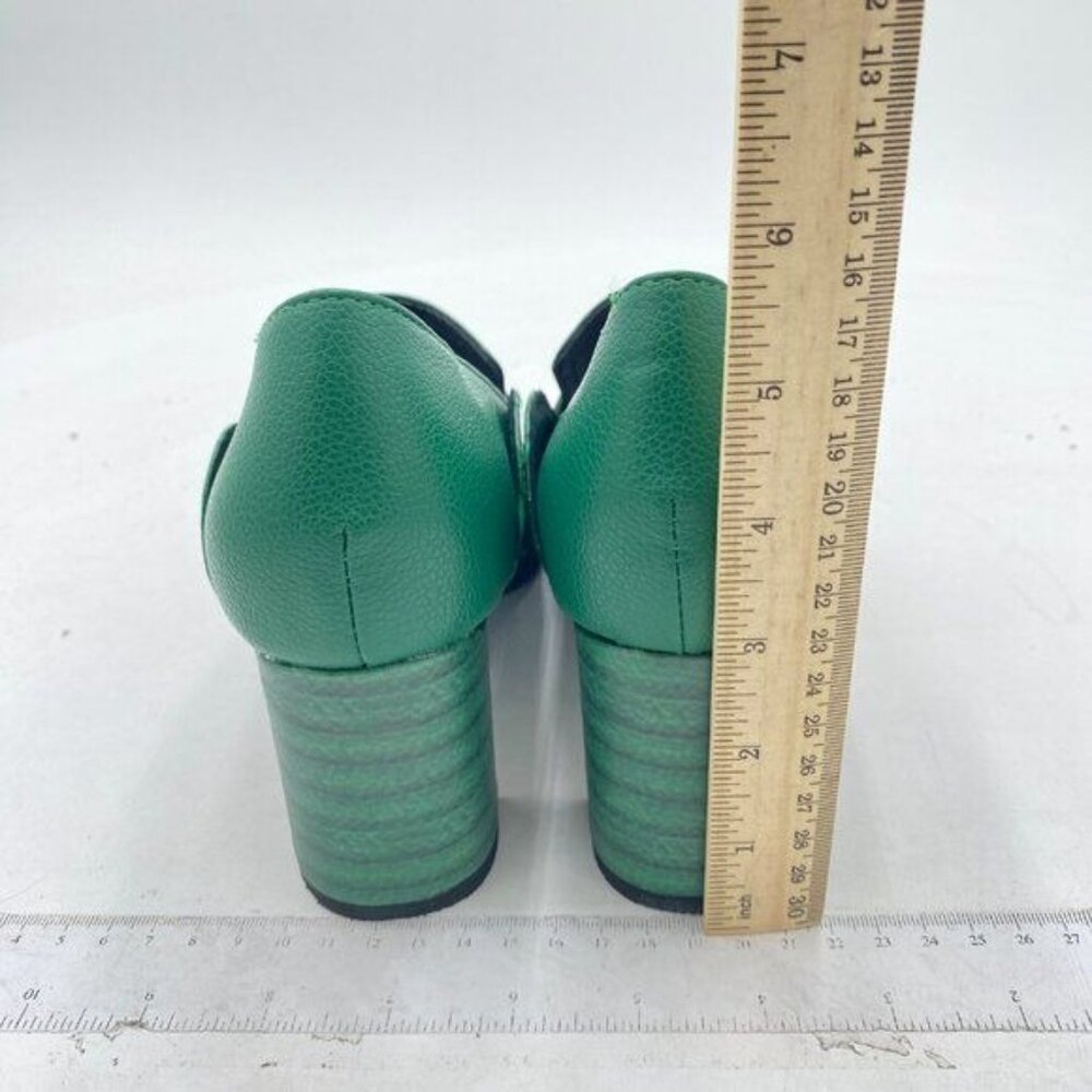 Green Crocodile Pattern Women Shoes - Picture 4 of 7